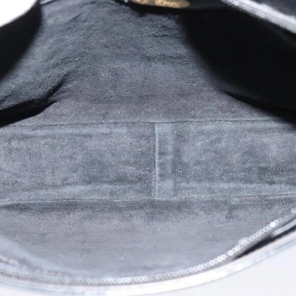 GUCCI Web Sherry Line Shoulder Bag Leather Black Gold Red Auth IN032 - Picture 11 of 16